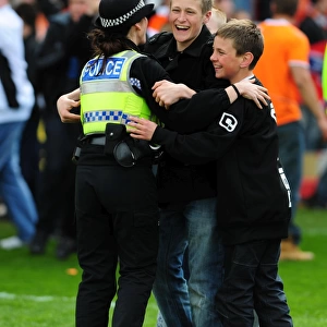 Jubilant Blackpool Fans and Police: Unforgettable Championship Victory Celebration - Blackpool v Bristol City (2010)