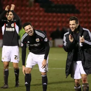 Jubilant Victory: Bristol City Celebrates Win Against Leyton Orient in Sky Bet League One, 2014 Jubilant Victory: Bristol City Celebrates Win Against Leyton Orient in Sky Bet League One, 2014