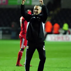 Keith Milen's Championship Triumph: Celebrating with Bristol City at Swansea City's Liberty Stadium (10/11/2010)