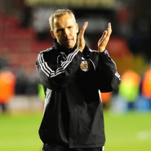 Keith Millen Celebrates Bristol City's Victory Over Reading Print