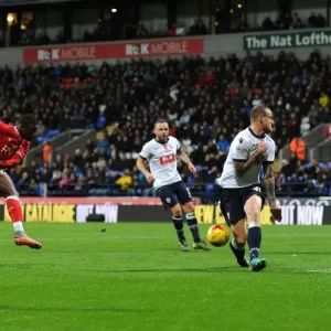 Kieran Agard's Shot for Bristol City Against Bolton Wanderers, Sky Bet Championship, 2015 Kieran Agard's Shot for Bristol City Against Bolton Wanderers, Sky Bet Championship, 2015
