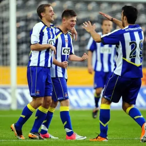 Print of Matthew Kennedy celebrating his goal Print of Matthew Kennedy celebrating his goal