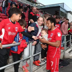 Korey Smith of Bristol City Celebrates and Thanks Fans after Securing Promotion to Championship Final