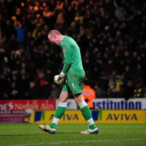 Print of John Ruddy Celebrating Championship Win