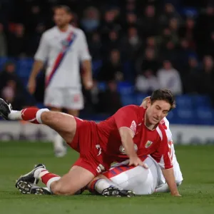 Lee Johnson is caught by Ben watson of Crystal Lee Johnson is caught by Ben watson of Crystal