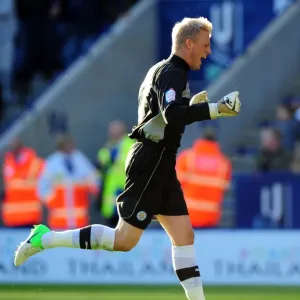 Leicester City's Kasper Schmeichel Celebrates Second Goal vs. Bristol City, Championship Football Match, King Power Stadium (10/2012) Leicester City's Kasper Schmeichel Celebrates Second Goal vs. Bristol City, Championship Football Match, King Power Stadium (10/2012)
