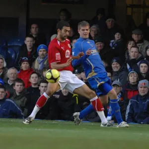 Liam Fontaine tussles with Martin Cranie