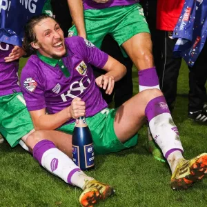Luke Ayling's Euphoric Moment: Celebrating Promotion with Bristol City at Bradford City (14.04.2015)