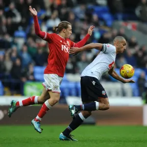 Luke Freeman Closes In on Darren Pratley: Intense Moment from Bolton Wanderers vs. Bristol City (Sky Bet Championship) Luke Freeman Closes In on Darren Pratley: Intense Moment from Bolton Wanderers vs. Bristol City (Sky Bet Championship)