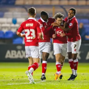 Luke Freeman Print, a photograph of Luke Freeman scoring a goal