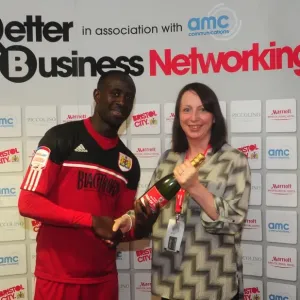 Print of Man of the Match presentation at Ashton Gate