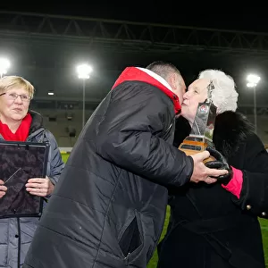 Marina Dolman Honors Brian Tinnion at Half Time: Bristol City vs Brighton & Hove Albion, 2016