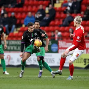 Marlon Pack Beats Simon Makienok to the Ball Print