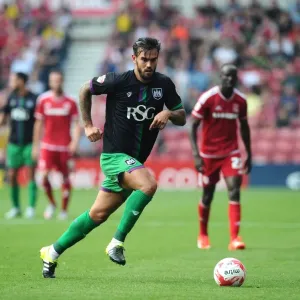 Marlon Pack of Bristol City in Action at Middlesbrough's Riverside Stadium, Sky Bet Championship (22/08/2015)