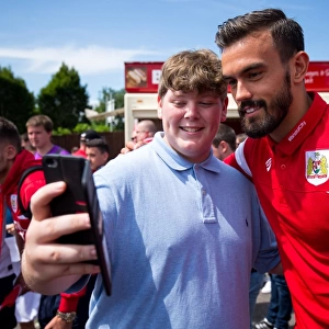 Marlon Pack Celebrates with Fans after Pre-season Match between Bristol Manor Farm and Bristol City (2017)
