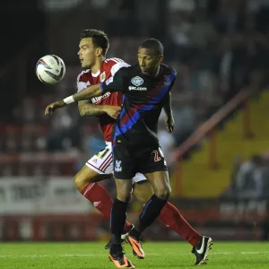 Marlon Pack Heads the Ball Over Grandin in Bristol City vs Crystal Palace Clash, 2013