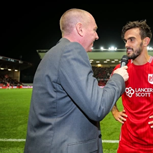 Marlon Pack Receives Man of the Match Award After Securing 1-0 Win for Bristol City Against Leeds United at Ashton Gate Stadium