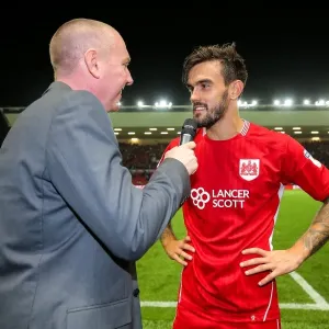 Marlon Pack Receives Man of the Match Award After Securing 1-0 Win for Bristol City Against Leeds United at Ashton Gate Stadium Marlon Pack Receives Man of the Match Award After Securing 1-0 Win for Bristol City Against Leeds United at Ashton Gate Stadium