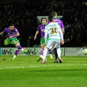 Marlon Pack's Shot at Goal: Yeovil Town vs. Bristol City, Sky Bet League One