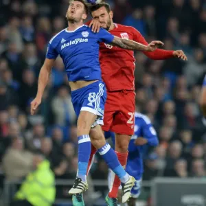 Print of Marlon Pack vs Joe Ralls in Championship Clash Print of Marlon Pack vs Joe Ralls in Championship Clash