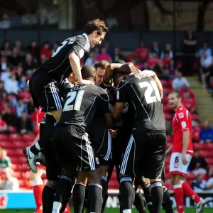 Marvin Elliott Scores the Opener: Thrilling Championship Clash at Oakwell Stadium (Barnsley vs. Bristol City, 09/04/2011) Marvin Elliott Scores the Opener: Thrilling Championship Clash at Oakwell Stadium (Barnsley vs. Bristol City, 09/04/2011)