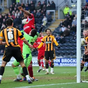 Marvin Elliott's Header Thwarted by James Chester Print