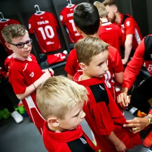Mascots in the Bristol City Dressing Room before the Barnsley Match, Sky Bet Championship (2017)