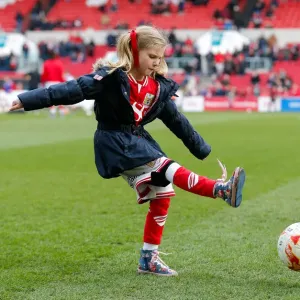 Print of Mascots Warming Up at Ashton Gate Stadium