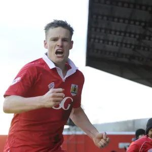 Matt Smith's Thrilling Goal: Euphoric Celebration for Bristol City in Sky Bet League One Match against Fleetwood Town