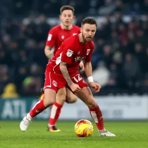 Print of Matty Taylor in Derby vs. Bristol City Football Match Print of Matty Taylor in Derby vs. Bristol City Football Match