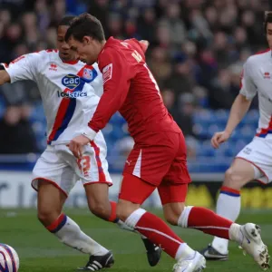 Michael McIndoe tries to beat crystal palace right back Nathanial Clyne Michael McIndoe tries to beat crystal palace right back Nathanial Clyne