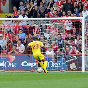 Milton Keynes Dons Benik Afobe Scores Open Goal Against Bristol City, 27 September 2014