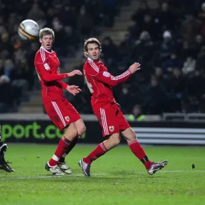 Print of a missed football connection at the KC Stadium