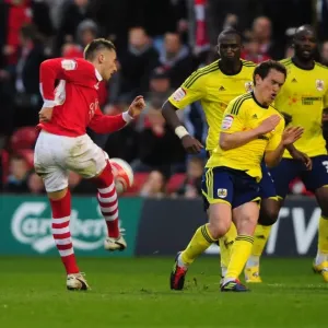 Neil Kilkenny Blocks Radoslaw Majewski's Shot: Nottingham Forest vs. Bristol City Football Rivalry Neil Kilkenny Blocks Radoslaw Majewski's Shot: Nottingham Forest vs. Bristol City Football Rivalry