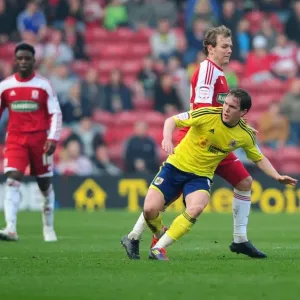 Neil Kilkenny of Bristol City Spreads Play at Riverside Stadium during Middlesbrough vs. Bristol City Football Match, March 2012 Neil Kilkenny of Bristol City Spreads Play at Riverside Stadium during Middlesbrough vs. Bristol City Football Match, March 2012