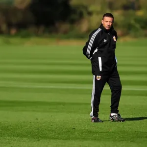 Print of Derek McInnes at Bristol City Training