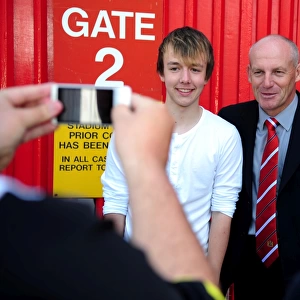New Manager Steve Coppell Embraces Ecstatic Bristol City Fans at Ashton Gate Stadium, 2010