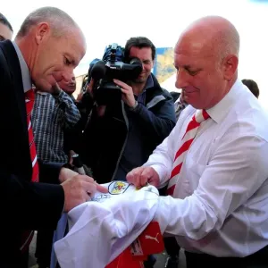 New Manager Steve Coppell Embraces Ecstatic Bristol City Fans at Ashton Gate Stadium, 2010 New Manager Steve Coppell Embraces Ecstatic Bristol City Fans at Ashton Gate Stadium, 2010