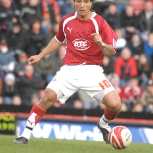 Nick Carle in Action for Bristol City vs Blackpool