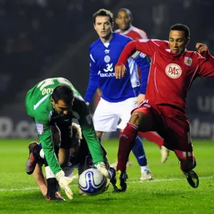 Print of Nicky Maynard Stealing the Ball from Ricardo Print of Nicky Maynard Stealing the Ball from Ricardo