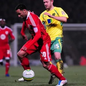 Print of Nicky Maynard vs David Fox in Championship Clash