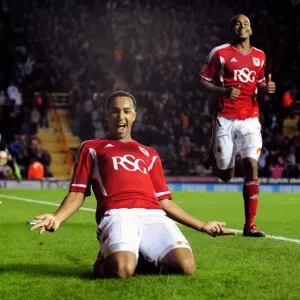 Nicky Maynard's Double: Celebrating the Second Goal for Bristol City Nicky Maynard's Double: Celebrating the Second Goal for Bristol City