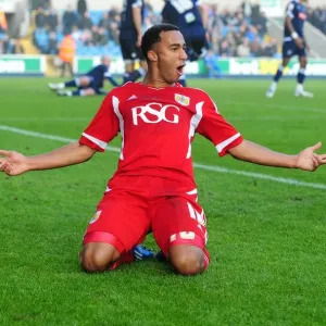 Nicky Maynard's Euphoric Goal Celebration: Millwall vs. Bristol City Championship Match, 2011 Nicky Maynard's Euphoric Goal Celebration: Millwall vs. Bristol City Championship Match, 2011