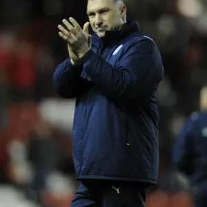 Nigel Pearson at the Helm: Leicester City's Manager in Action against Bristol City at Ashton Gate Stadium, 2013 Championship Match