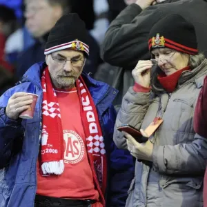 Passionate Bristol City Fans in Action at Prenton Park during Tranmere vs. Bristol City, League One Match Passionate Bristol City Fans in Action at Prenton Park during Tranmere vs. Bristol City, League One Match