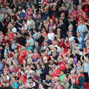 Passionate Bristol City Fans at Ashton Gate during Sky Bet Championship Match against Brentford (15/08/2015)