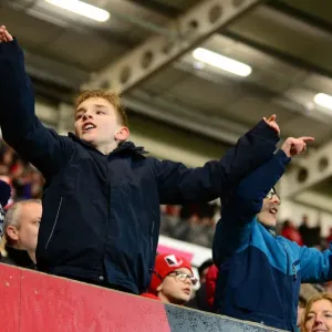Print of Bristol City fans at Ashton Gate Print of Bristol City fans at Ashton Gate