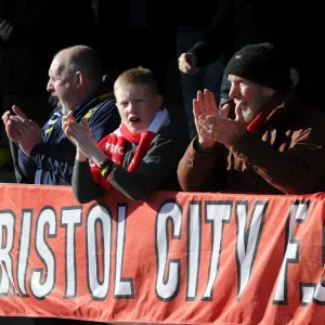 Passionate Moments: Bristol City Fans in Action at Broadfield Stadium, Sky Bet League One Match, March 2015