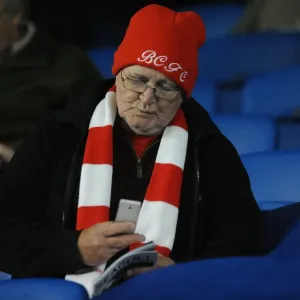 Print of a Bristol City fan at Brighton's Community Stadium Print of a Bristol City fan at Brighton's Community Stadium