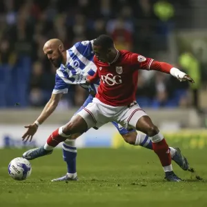 Print of Jonathan Kodjia blocking Bruno Saltor in a Championship match Print of Jonathan Kodjia blocking Bruno Saltor in a Championship match